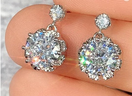 Diamante hot sale stud earrings