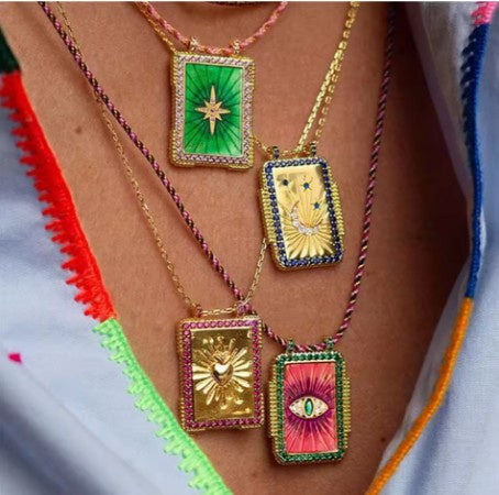 Bohemian Style Tarot Card Necklace