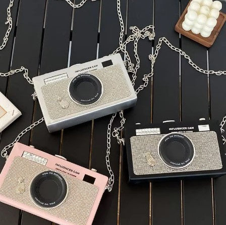 Camera Rhinestone Bag