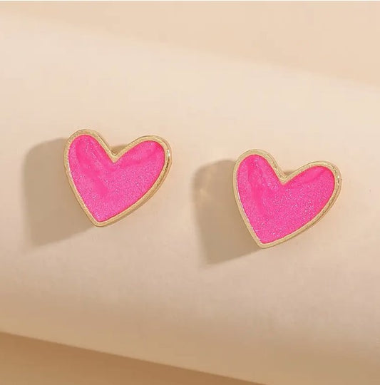 Fluro Heart Earrings