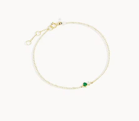 Green Crystal and Diamonte Bracelet