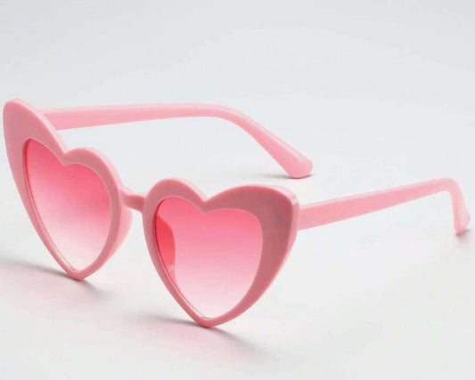 Heart Shaped Rose Coloured Sunglasses