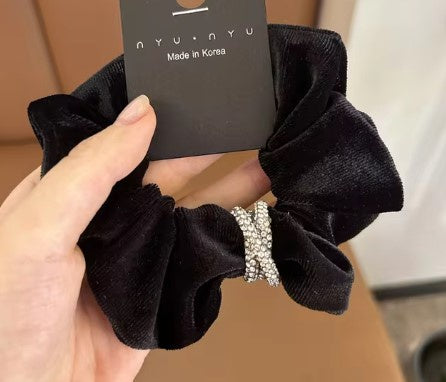 Velvet Scrunchie with Rhinestones