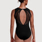 Mirella Mesh Open Back Boat Neck Leotard