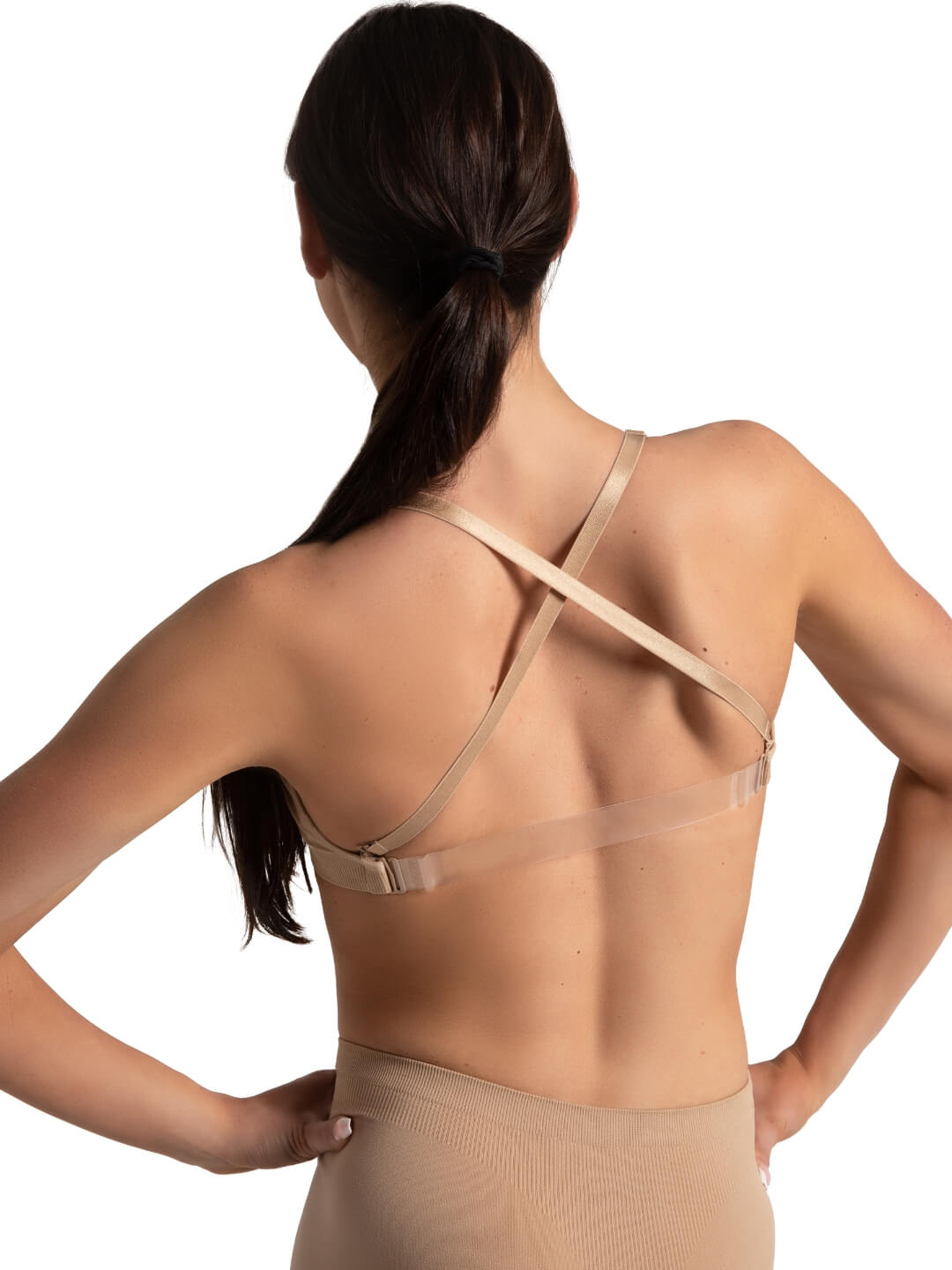 Capezio 3776W - Nude Seamless Clear Back Sweetheart Bandeau Bra - Adult  Sizes - Edee's Place