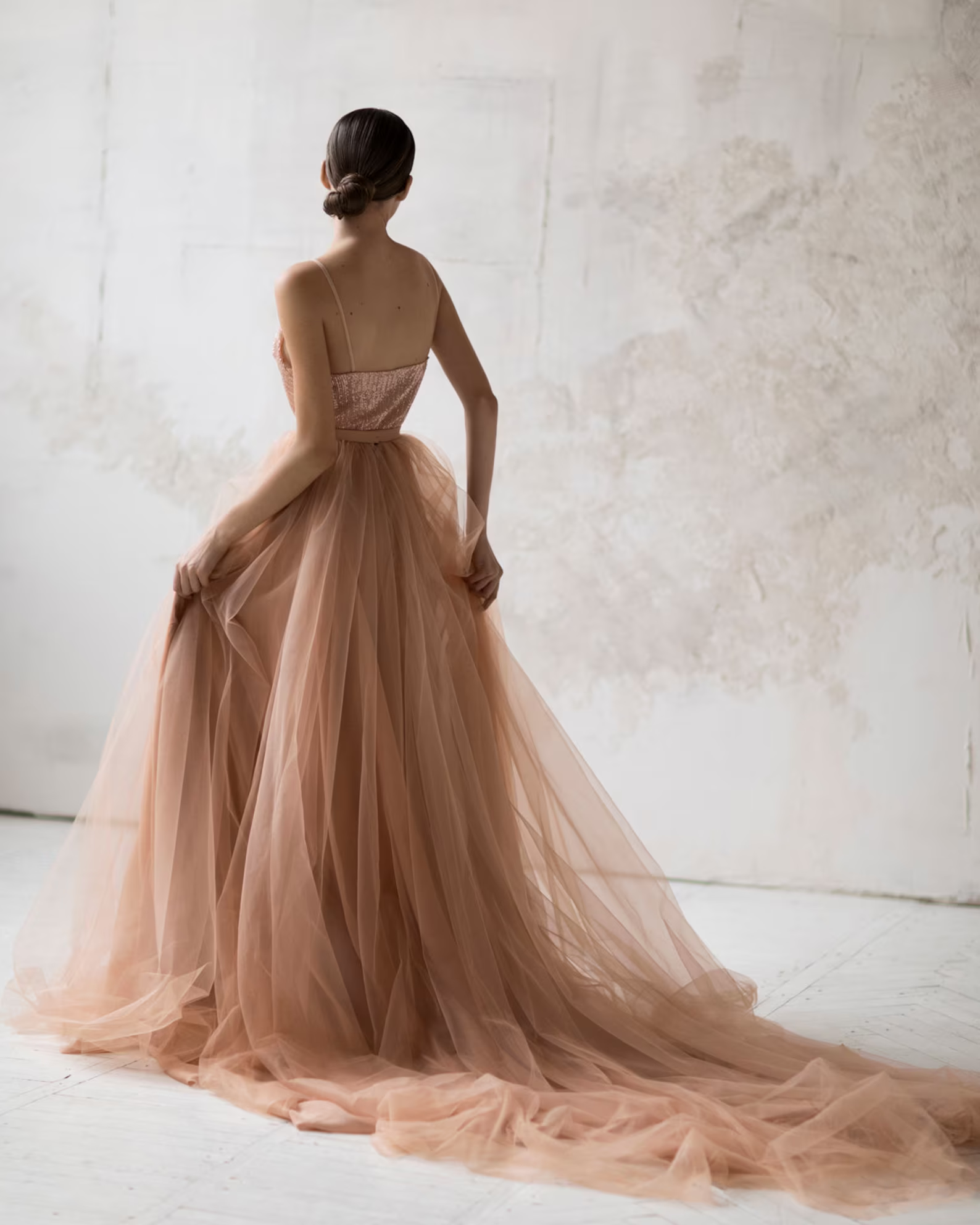 Long tulle skirt with 2024 train